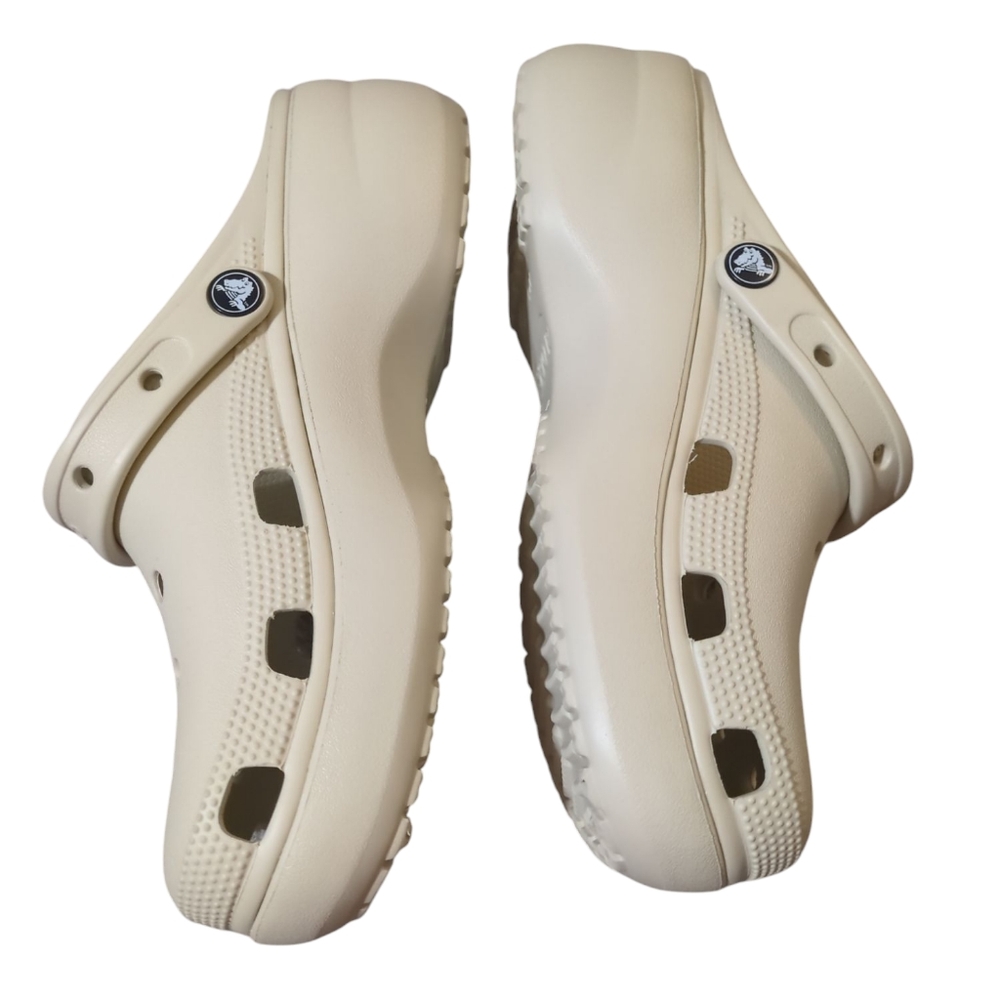 PRICE FIRM Women's Crocs Platform Clogs Bone - Picture 4 of 7
